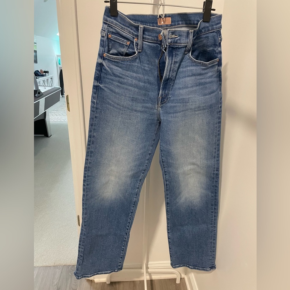 Mother Denim Rambler Flood Blue Jeans